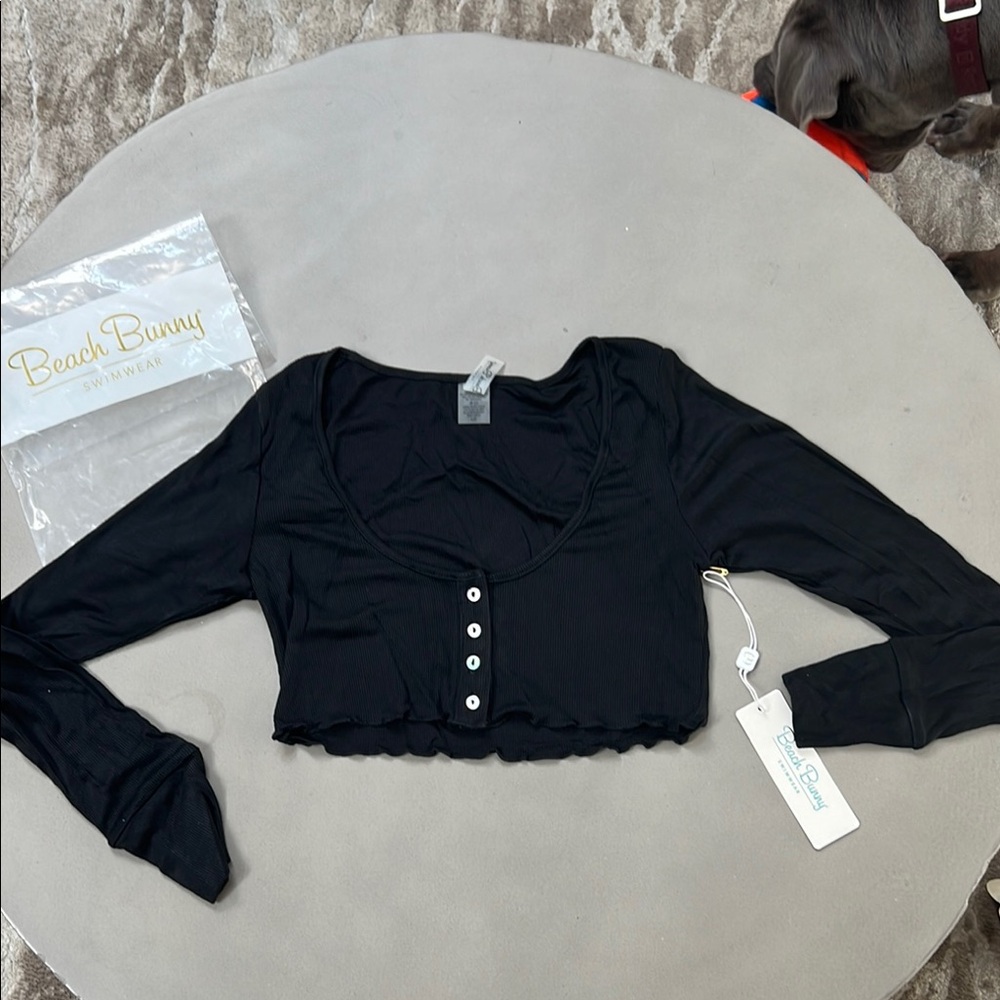 Beach Bunny Black Cropped Top Size L